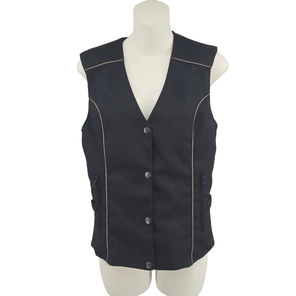 Nexgen Motorcycle Vest Womens‎ XS Black Pink Angel Wings Biker McBling Moto Edgy